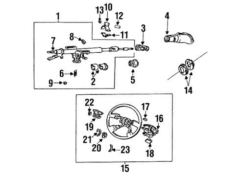 1993 Acura Vigor Steering Column & Wheel Column Assembly, Steering Diagram for 53200-SL5-A03