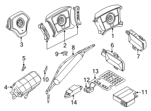 2002 BMW 325i Air Bag Components Sensor Mat, Co-Driver'S Airbag Diagram for 65776921952