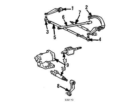 1985 Toyota Pickup P/S Pump & Hoses, Steering Gear & Linkage Link Assembly Diagram for 45440-35080