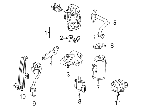 1995 Acura NSX Emission Components Valve Assembly, Purge Cut Solenoid Diagram for 36166-PR7-A01