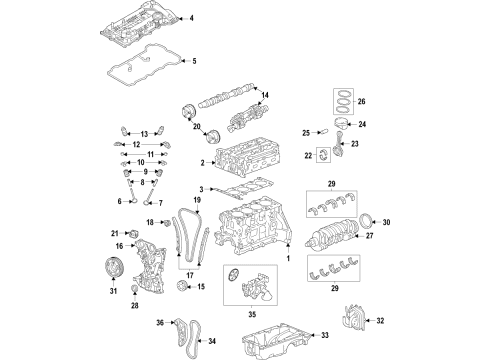 2021 Kia K5 Engine Parts, Mounts, Cylinder Head & Valves, Camshaft & Timing, Variable Valve Timing, Oil Cooler, Oil Pan, Oil Pump, Balance Shafts, Crankshaft & Bearings, Pistons, Rings & Bearings Roll Rod Bracket Assembly Diagram for 21950L3100