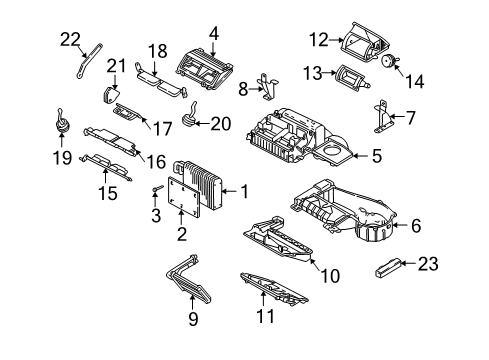 1999 Chevrolet Corvette Heater Core & Control Valve Core Asm, Heater Diagram for 88956888