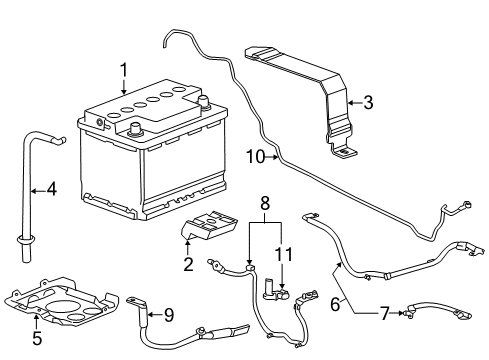 2016 Cadillac ELR Hybrid Components, Battery, Cooling System Negative Cable Diagram for 23186420