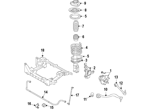 2013 Hyundai Genesis Coupe Front Suspension Components, Lower Control Arm, Stabilizer Bar Spring-FR Diagram for 54630-2M61A