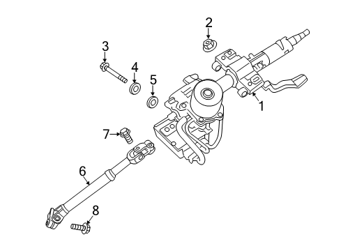 2016 Hyundai Elantra GT Steering Column & Wheel, Steering Gear & Linkage Joint Assembly-Steering Diagram for 56400-3X005