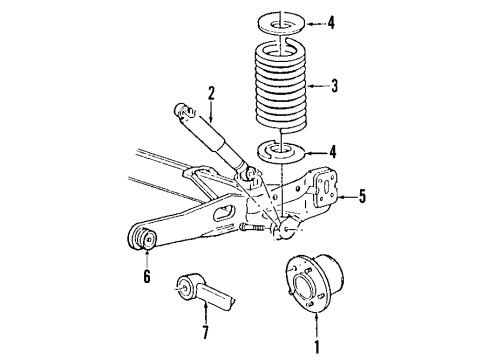 2006 Ford Freestar Rear Axle, Suspension Components Shock Diagram for 6F2Z-18125-AB