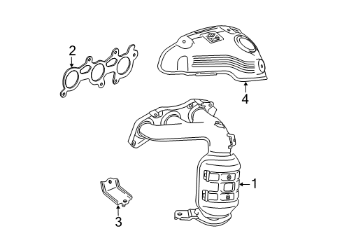 2012 Lexus ES350 Exhaust Manifold Exhaust Manifold Diagram for 17140-0P130