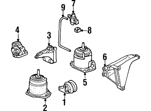 1997 Acura CL Engine & Trans Mounting Bracket, Rear Diagram for 50827-SS8-A00