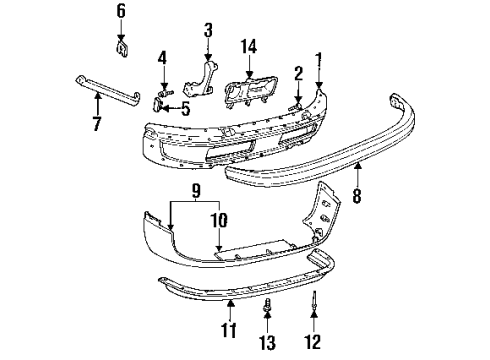 1996 Dodge Ram 2500 Front Bumper Shield-Bumper Diagram for 55076786AB