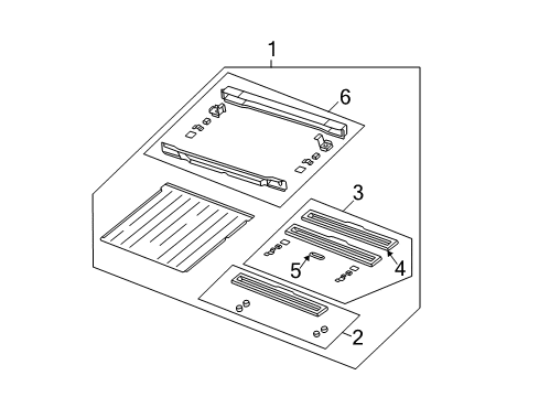 1998 Jeep Wrangler Rear Floor & Rails Pan-Floor Diagram for 55174811AC