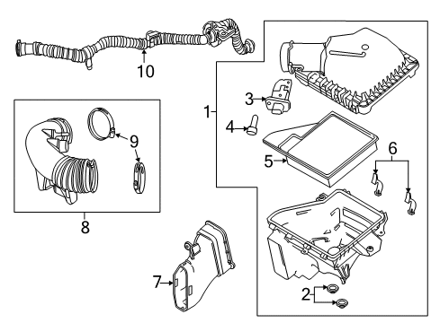 2013 Ford Mustang Filters Air Hose Diagram for BR3Z-9B659-E