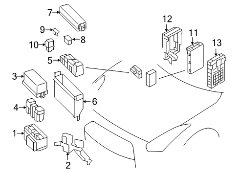 2021 Nissan GT-R Fuse & Relay Cover-Fuse Block Diagram for 24312-JF00A