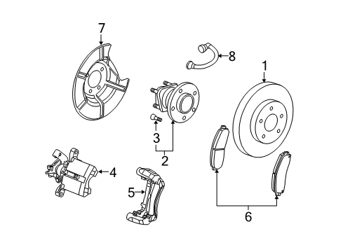 2004 Saturn Ion Brake Components Front Pads Diagram for 22688646