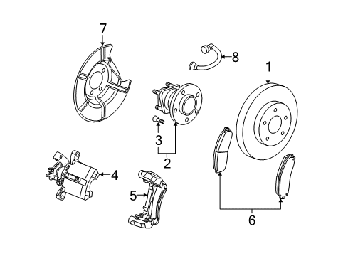 2007 Saturn Ion Rear Brakes Hose Asm, Rear Brake Diagram for 19366741