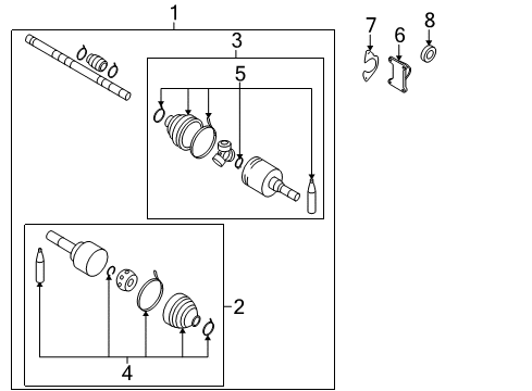 2010 Nissan Versa Drive Axles - Front Seal-Oil, Differential Converter Housing Diagram for 38342-8E001