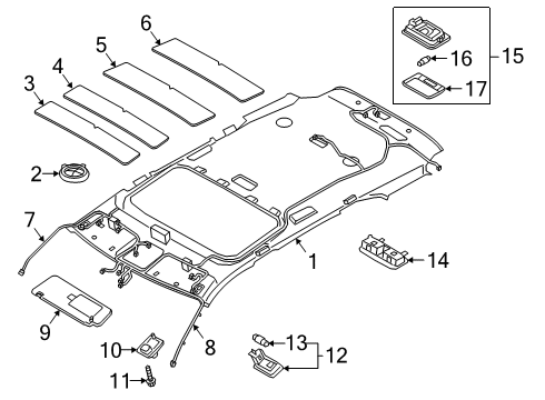 2021 Hyundai Palisade Interior Trim - Roof Lens-Cargo Lamp Diagram for 92621C5000