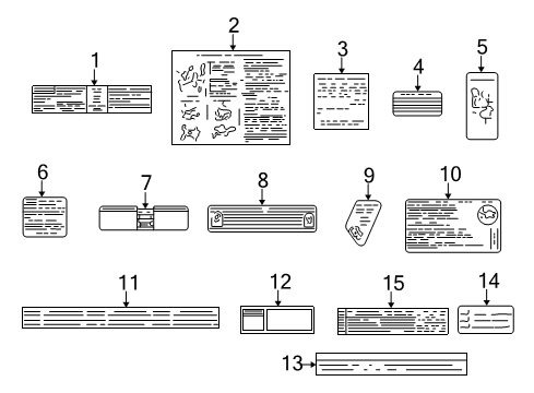 2001 Pontiac Aztek Information Labels Info Label Diagram for 10320758