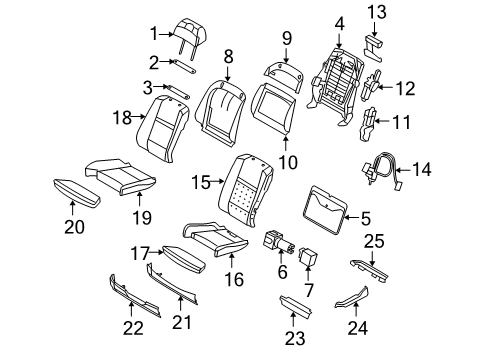 2011 BMW X6 Front Seat Components Padded Section, Comfort Seat Diagram for 52107292790