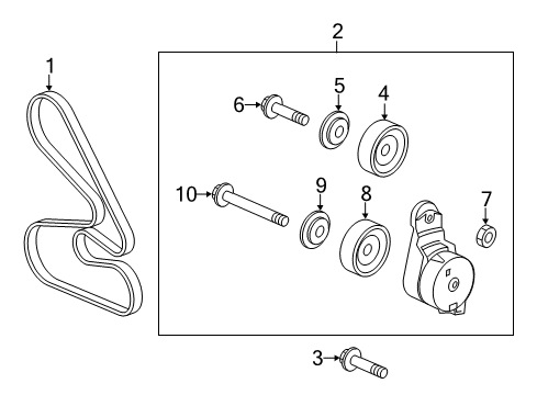 2017 Honda Odyssey Belts & Pulleys Nut (10MM) Diagram for 90201-RCA-A01