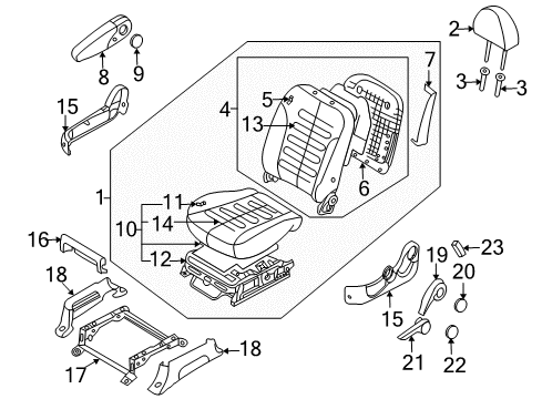 2007 Kia Sedona Heated Seats Headrest Assembly-Front Seat Diagram for 887004D030CS4