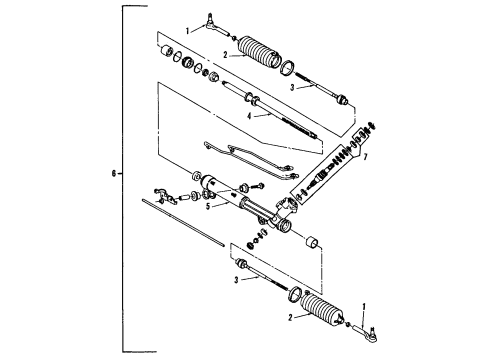 1991 Pontiac Bonneville P/S Pump & Hoses, Steering Gear & Linkage Gear Kit-Steering (Rack & Pinion)(Partial)(Remanufacture) Diagram for 26024873