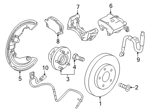 2021 Chevrolet Camaro Front Brakes Front Brake Rotor Assembly Diagram for 84271643