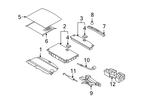 2012 Hyundai Santa Fe Interior Trim - Rear Body Jack Assembly Diagram for 09110-2B000