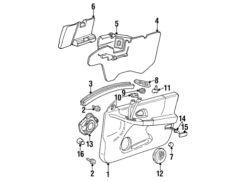 2001 Pontiac Grand Prix Front Door Weatherstrip Asm-Front Side Door Window Upper Rear Diagram for 10403030