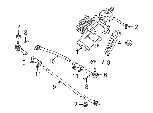 2008 Ford E-250 Steering Column & Wheel, Steering Gear & Linkage Gear Assembly Diagram for 8C2Z-3504-ARM