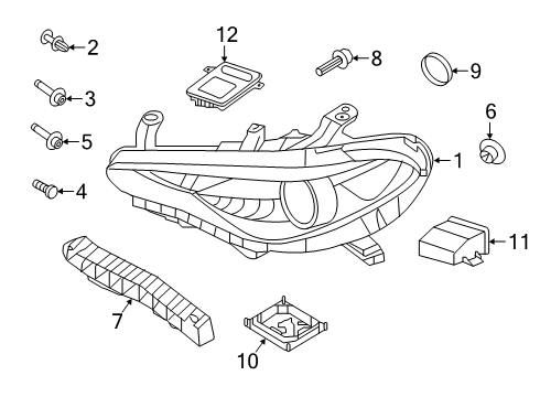 2021 Alfa Romeo Giulia Headlamp Components Screw Diagram for 6511600AA