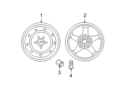 2007 Jeep Wrangler Wheels Wheel Alloy Diagram for 1BZ81PAKAD