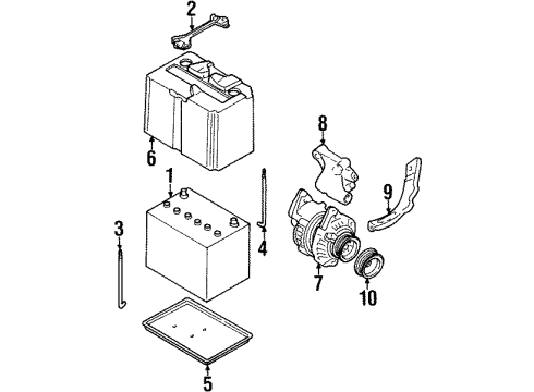 1995 Infiniti J30 Alternator, Battery Bracket-Alternator Diagram for 11710-45V01