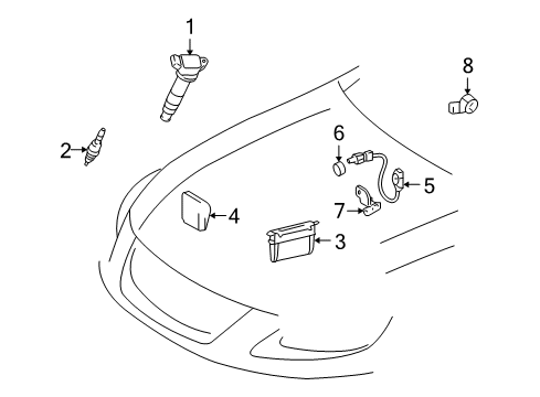 2007 Lexus GS450h Powertrain Control Engine Control Computer Diagram for 89661-30C90