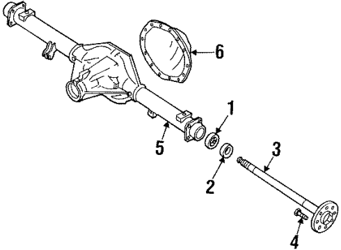 1988 Chevrolet K1500 Axle Housing - Rear Shaft, Rear Axle Diagram for 15521892