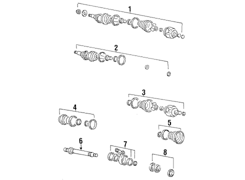 1990 Eagle Talon Axle Shaft & Joints - Front Boot Pkg F/AXLE Shaft Left B Diagram for MB620240