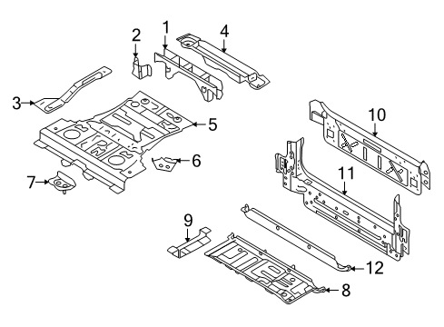 2011 BMW X5 Rear Body Trunk Floor Diagram for 41127174380