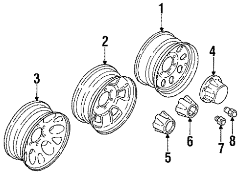 1995 Honda Passport Wheels Disk, Wheel (P225/75R15) (15X6Jj, Offset=7.5) Diagram for 8-97064-537-0
