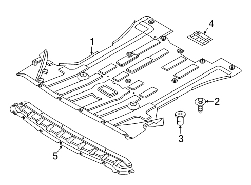 2015 BMW X3 Splash Shields Adapter Underbonnet Screen Diagram for 51758048117