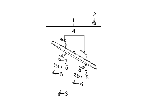 2002 Kia Rio License Lamps Lamp-License Diagram for 0K3AL51270