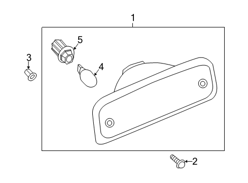 2014 Nissan NV2500 Bulbs High Mounting Stop Lamp Socket Assembly Diagram for 26597-9B90A