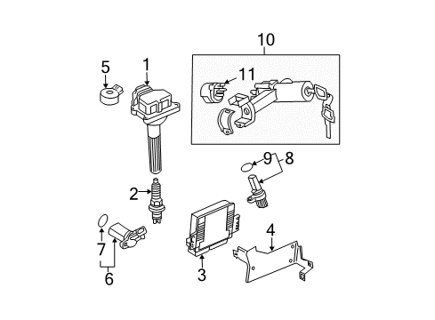 2007 Infiniti G35 Ignition System Ignition Coil Assembly Diagram for 22448-AL61C