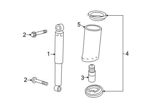 2008 Pontiac Torrent Shocks & Components - Rear Rear Shock Absorber Assembly Diagram for 15806823