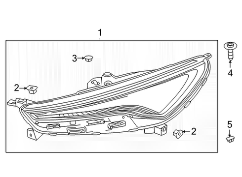2022 Buick Enclave Daytime Running Lamp Components Daytime Run Lamp Cap Diagram for 84595661