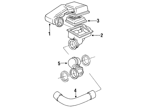 1991 Chevrolet Beretta Filters DUCT, Air Cleaner Intake Diagram for 24572714