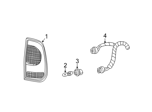 2001 Ford F-350 Super Duty Bulbs Tail Lamp Assembly Diagram for F85Z-13404-CA