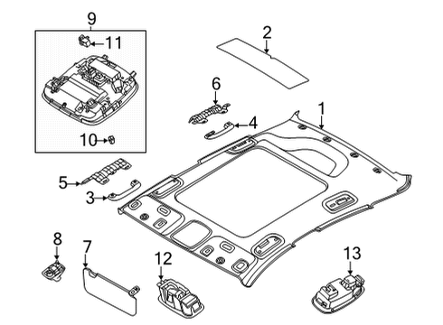 2022 Kia K5 Interior Trim - Roof Lamp Assembly-Overhead C Diagram for 92810L2310DNN