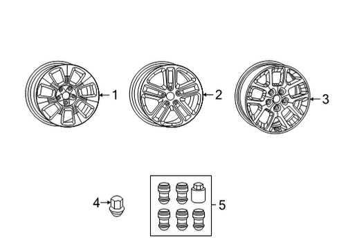 2019 Jeep Wrangler Wheels Aluminum Wheel Diagram for 6BZ431STAA