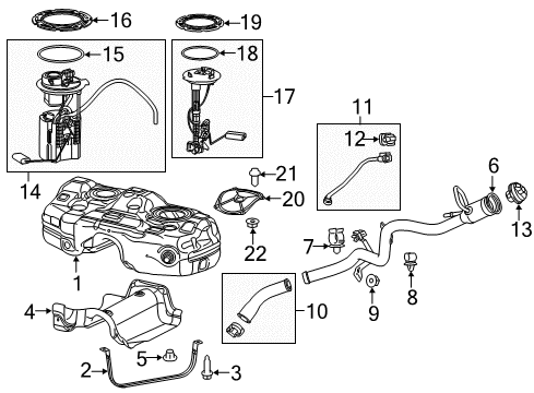 2018 Jeep Cherokee Fuel System Components Level Unit Module Kit Diagram for 68217196AC
