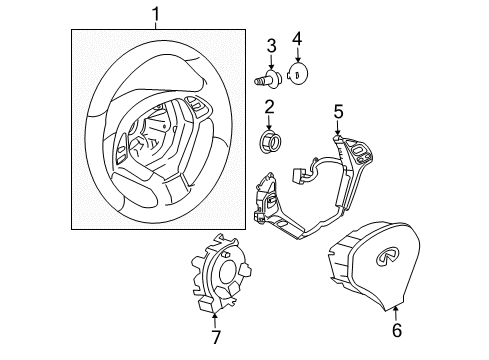 2013 Infiniti G37 Steering Column & Wheel, Steering Gear & Linkage Lid-Steering, RH Diagram for 48465-1NF0A