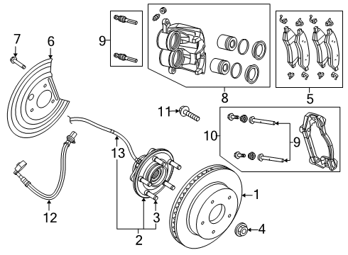 2021 Ram 1500 Brake Components WHEEL SPEED Diagram for 68451032AC